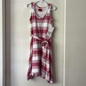 NWT Ella Moss Girl’s Pretty Tank Summer Dress, size 7/8, red & white stripe